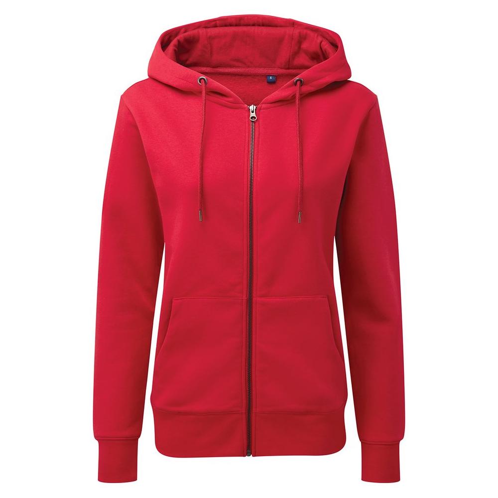 Red zip deals up hoodie womens