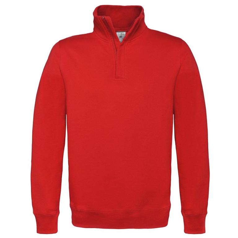 B&C ID.004 ¼ zip sweatshirt Red