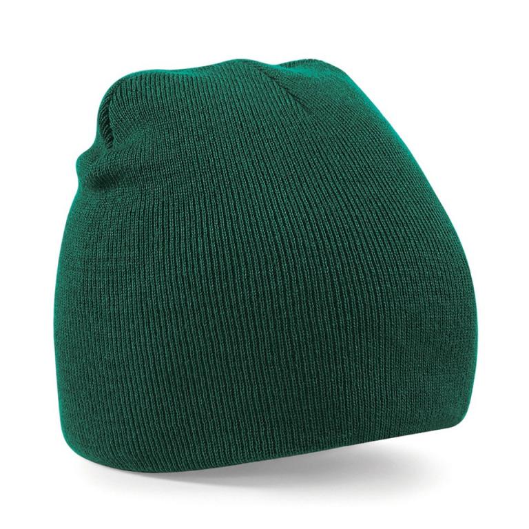 Two-tone pull-on beanie Bottle Green