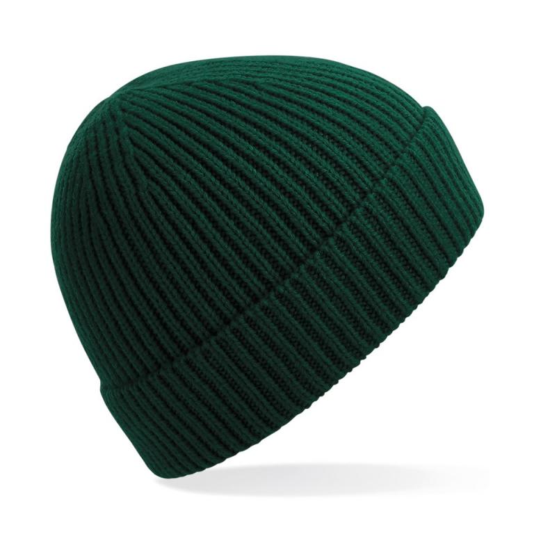 Engineered knit ribbed beanie Bottle Green
