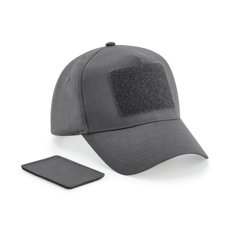 Removable patch 5-panel cap Graphite Grey