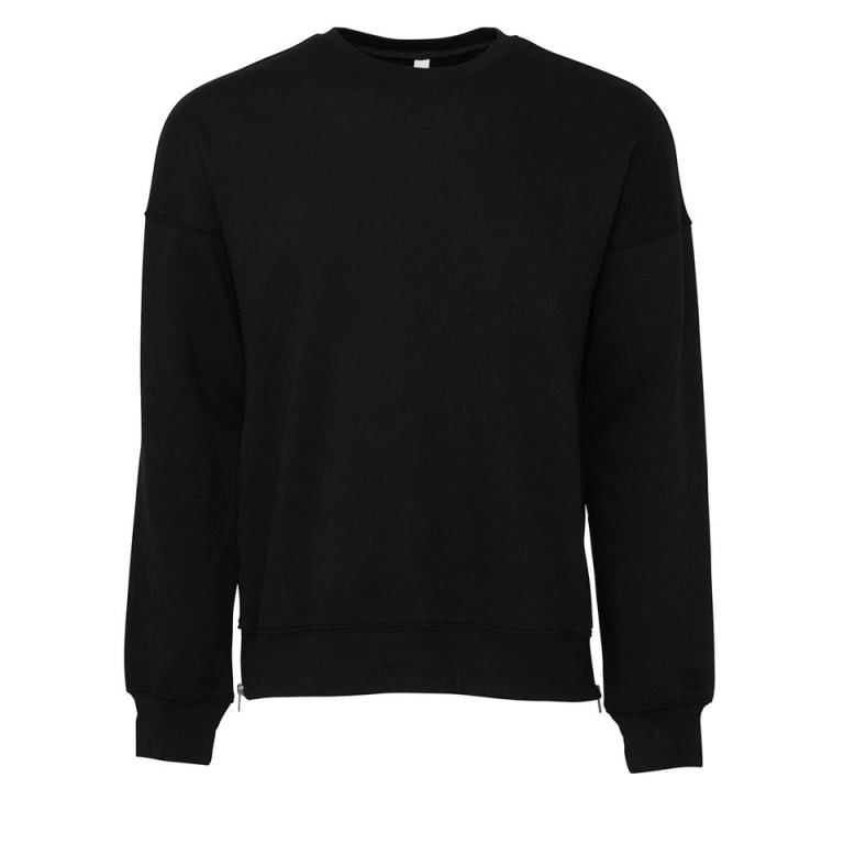 Unisex drop shoulder fleece DTG Black