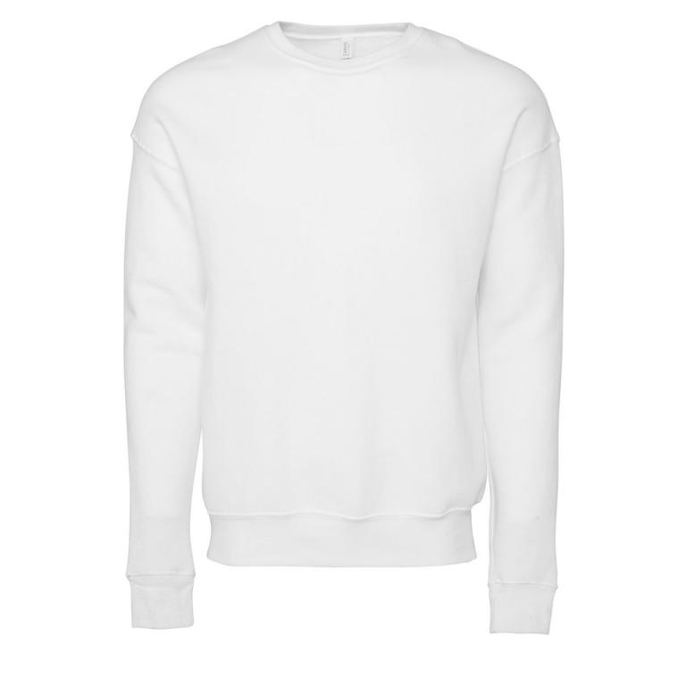 Unisex drop shoulder fleece DTG White