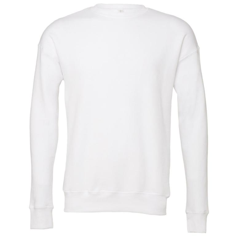 Unisex drop shoulder fleece White