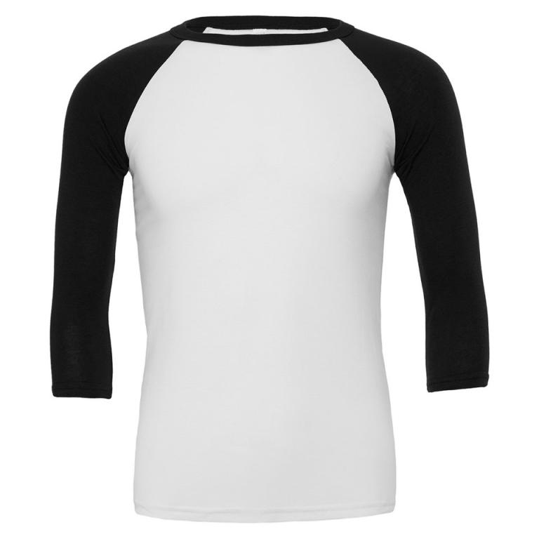 Unisex triblend ¾ sleeve baseball t-shirt White/Black
