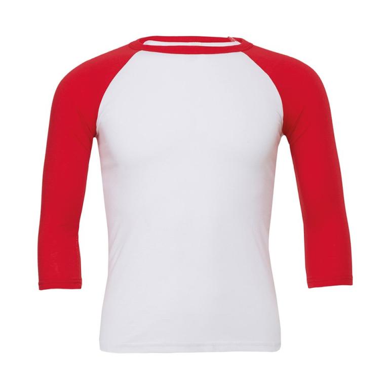 Unisex triblend ¾ sleeve baseball t-shirt White/Red