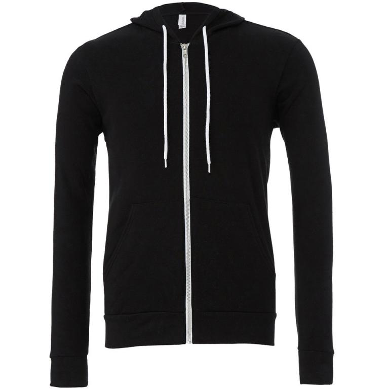 Unisex polycotton fleece full-zip hoodie Black