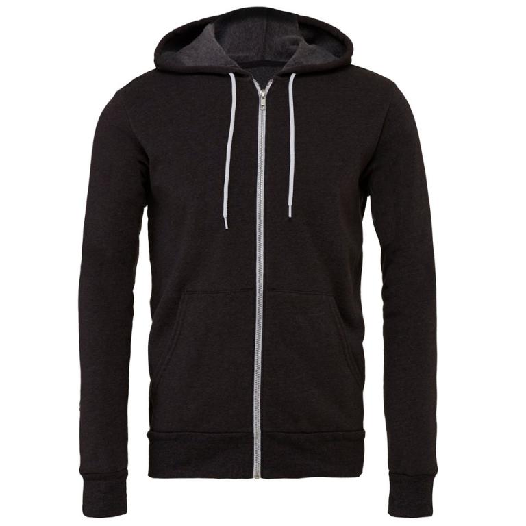 Unisex polycotton fleece full-zip hoodie Dark Grey Heather