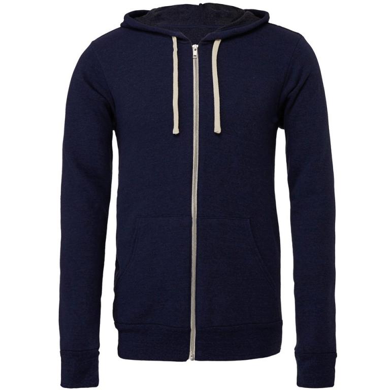 Unisex polycotton fleece full-zip hoodie Digital Blue