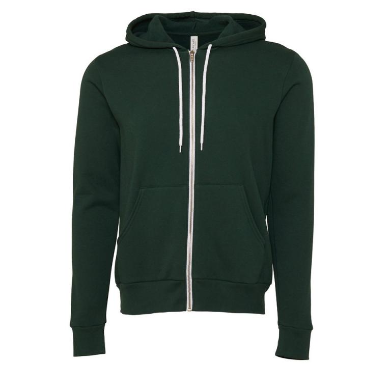 Unisex polycotton fleece full-zip hoodie Forest