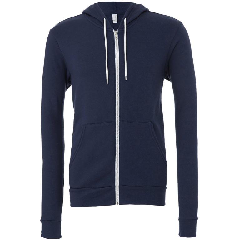 Unisex polycotton fleece full-zip hoodie Navy