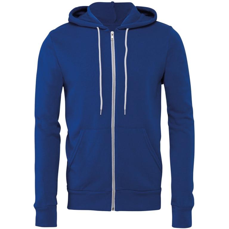 Unisex polycotton fleece full-zip hoodie True Royal