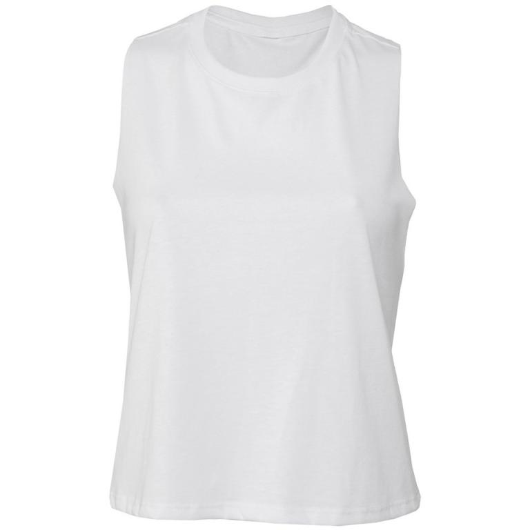 Women's racerback cropped tank Solid White Blend