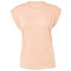 Women's flowy muscle tee with rolled cuff Peach