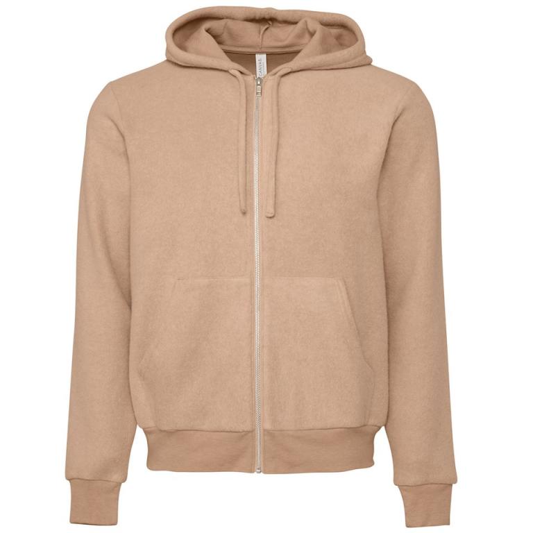 Unisex sueded fleece full-zip hoodie Heather Oatmeal