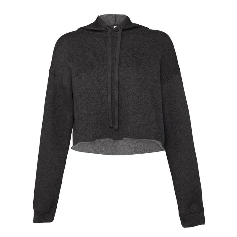 Women's cropped fleece hoodie Dark Grey Heather