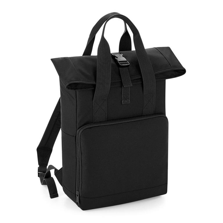 Twin handle roll-top backpack Black