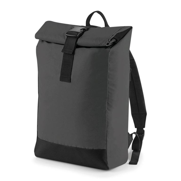 Reflective roll-top backpack Black Reflective