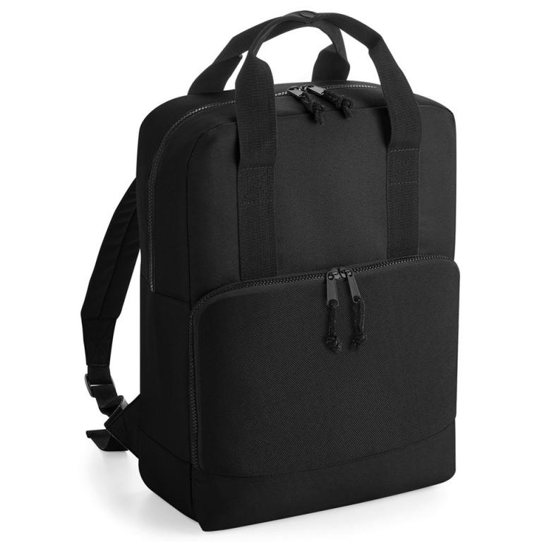 Recycled twin handle cooler backpack Black
