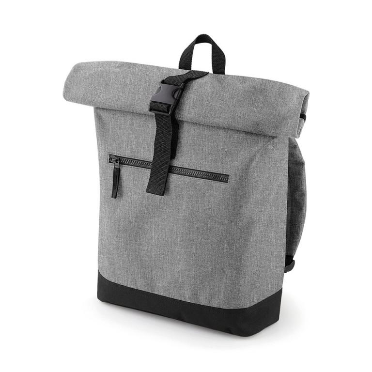 Roll-top backpack Grey Marl/Black
