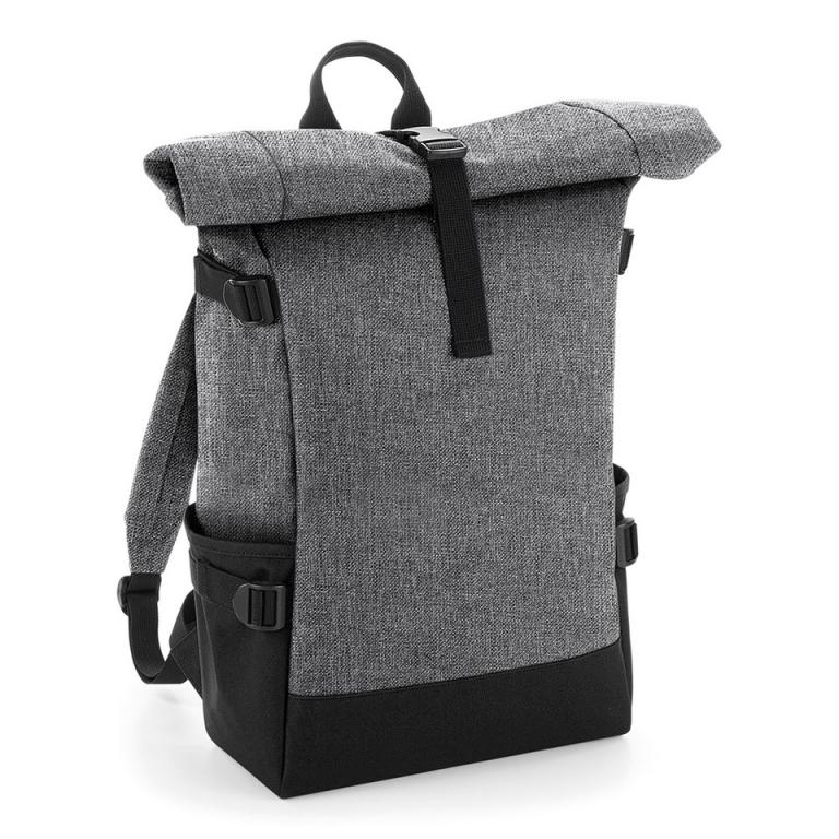 Block roll-top backpack Grey Marl/Black