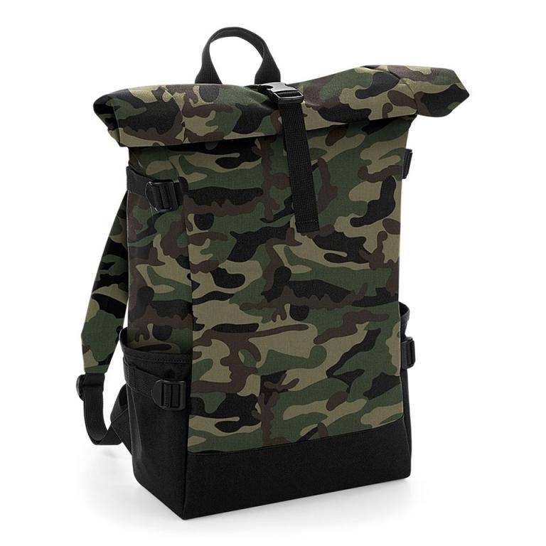 Block roll-top backpack Jungle Camo/Black