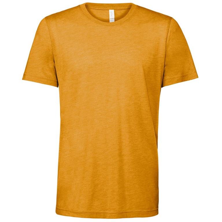 Unisex triblend crew neck t-shirt Mustard Triblend