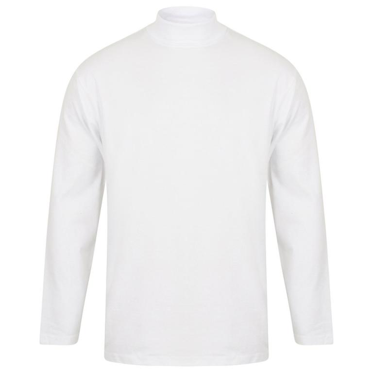 Long sleeve roll neck top White