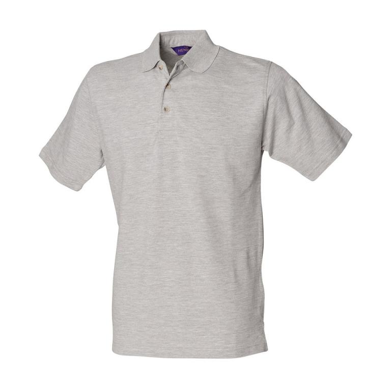 Classic cotton piqué polo with stand-up collar Heather Grey