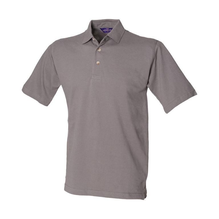 Classic cotton piqué polo with stand-up collar Slate Grey