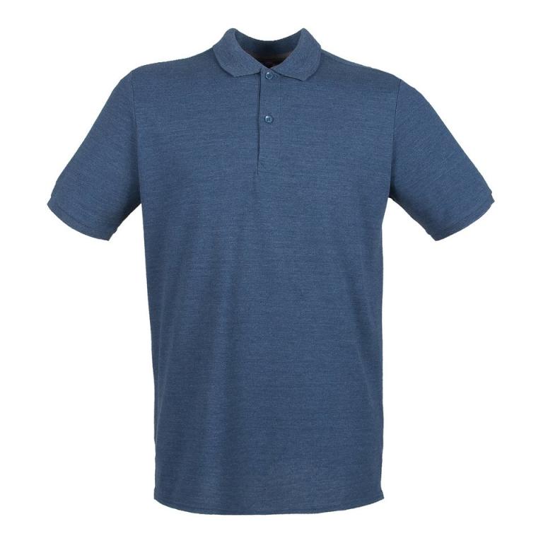 Micro-fine piqué polo shirt Heather Navy