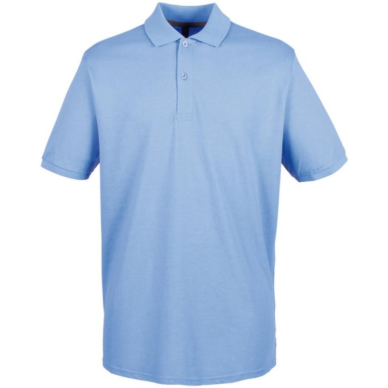 Micro-fine piqué polo shirt Mid Blue