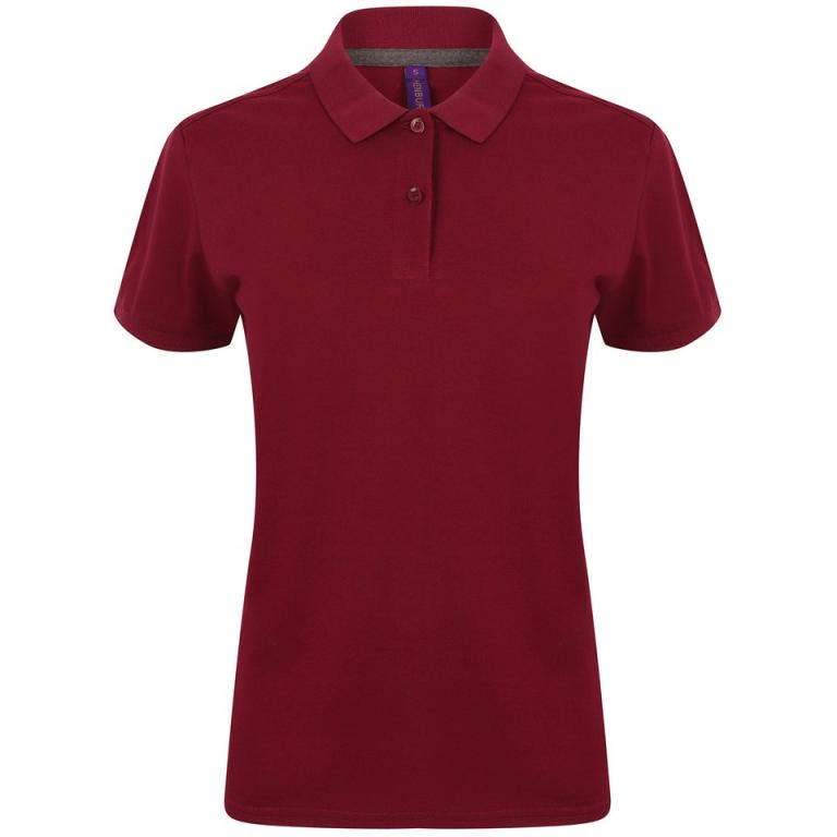 Women's micro-fine piqué polo shirt Burgundy