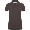 Women's micro-fine piqué polo shirt Charcoal