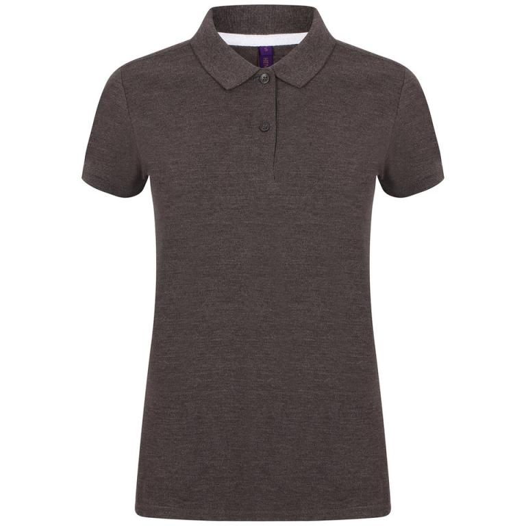 Women's micro-fine piqué polo shirt Charcoal