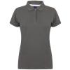 Women's micro-fine piqué polo shirt Steel Grey