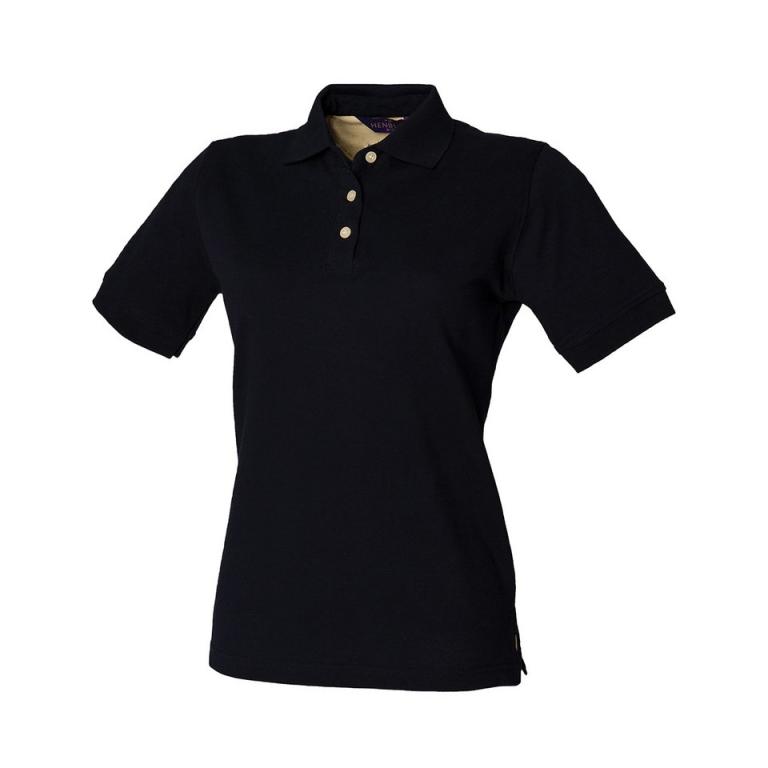 Women's classic cotton piqué polo shirt Navy