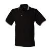 Double tipped collar and cuff polo shirt Black White Tipping