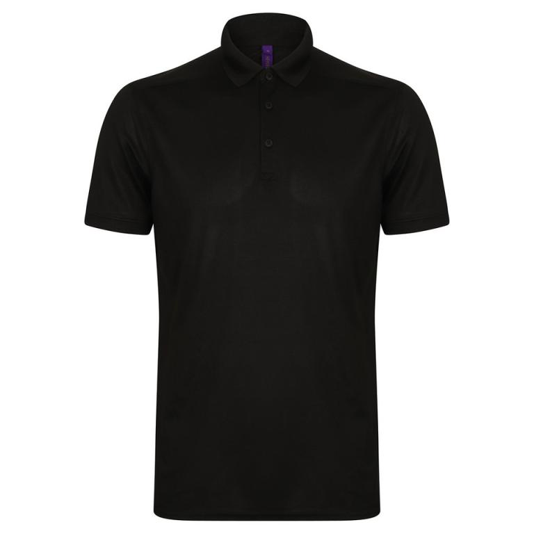 Stretch polo shirt with wicking finish (slim fit) Black