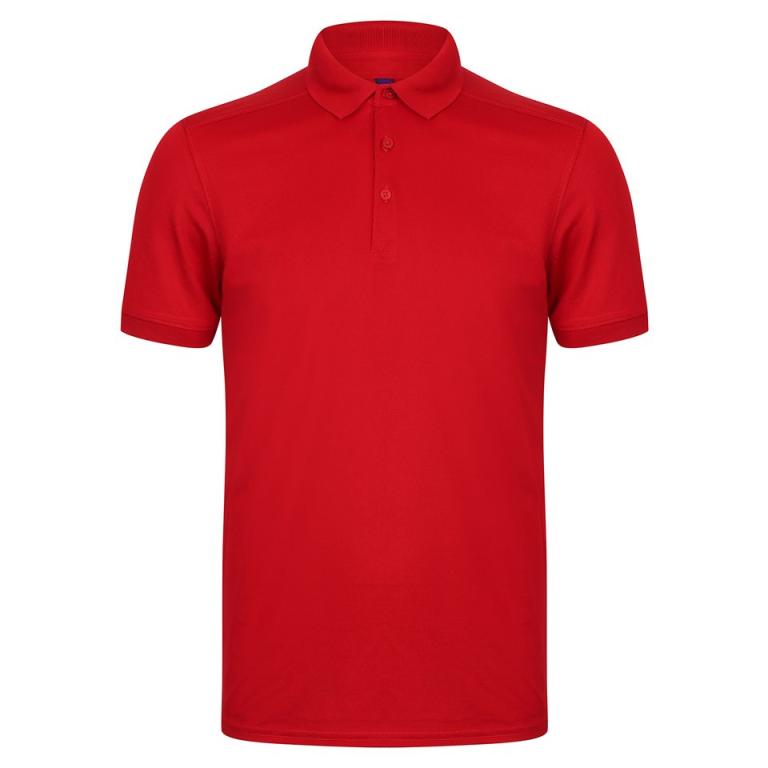 Stretch polo shirt with wicking finish (slim fit) Red