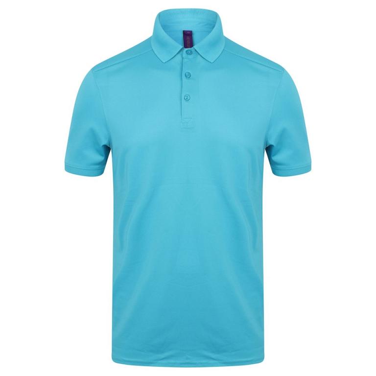 Stretch polo shirt with wicking finish (slim fit) Turquoise