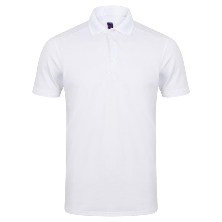 Stretch polo shirt with wicking finish (slim fit) White