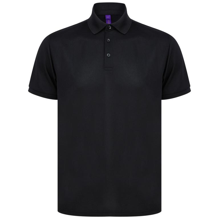 Recycled polyester polo shirt Black