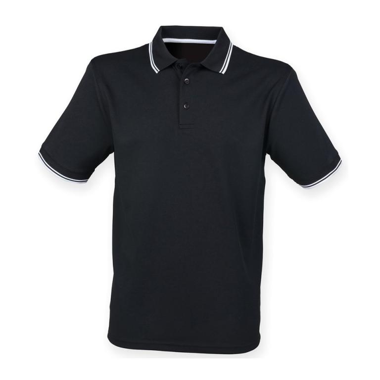 Double tipped Coolplus® polo shirt Black/White