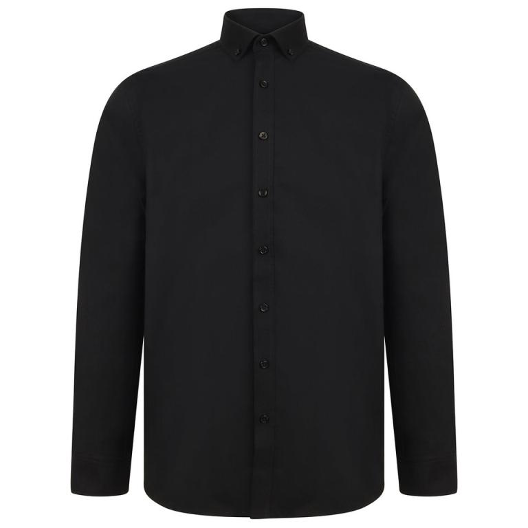 Modern long sleeve Oxford shirt Black