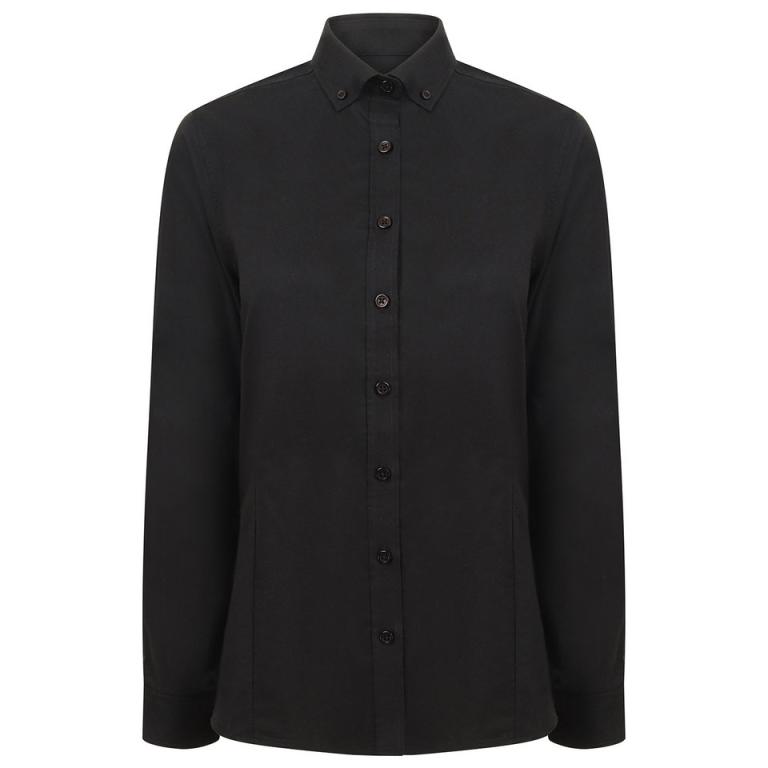 Women's modern long sleeve Oxford shirt Black