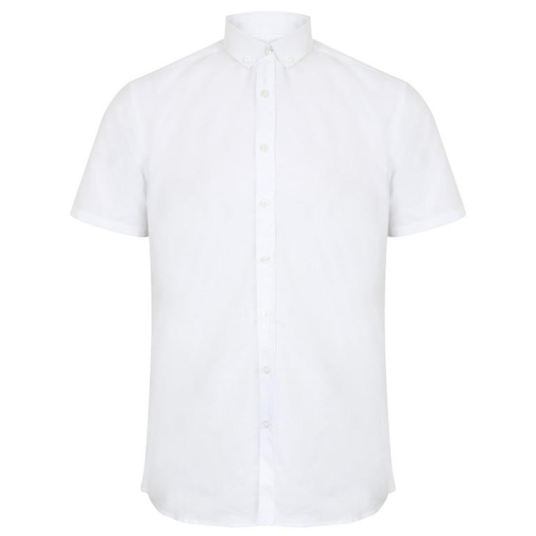 Modern short sleeve Oxford shirt White