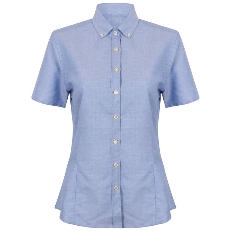 Women's modern short sleeve Oxford shirt Blue