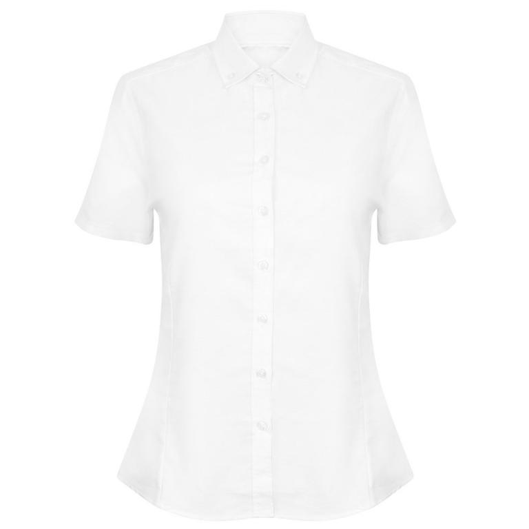 Women's modern short sleeve Oxford shirt White