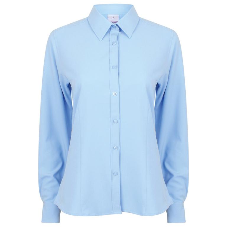 Women's wicking antibacterial long sleeve shirt Light Blue